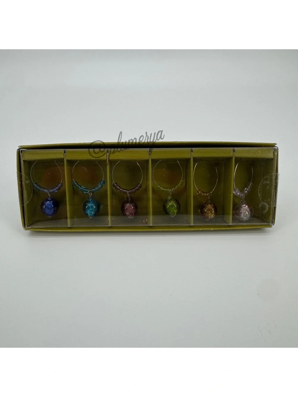 Pier 1 Imports Vintage Set of 6 Beaded Drink Charms New in Box